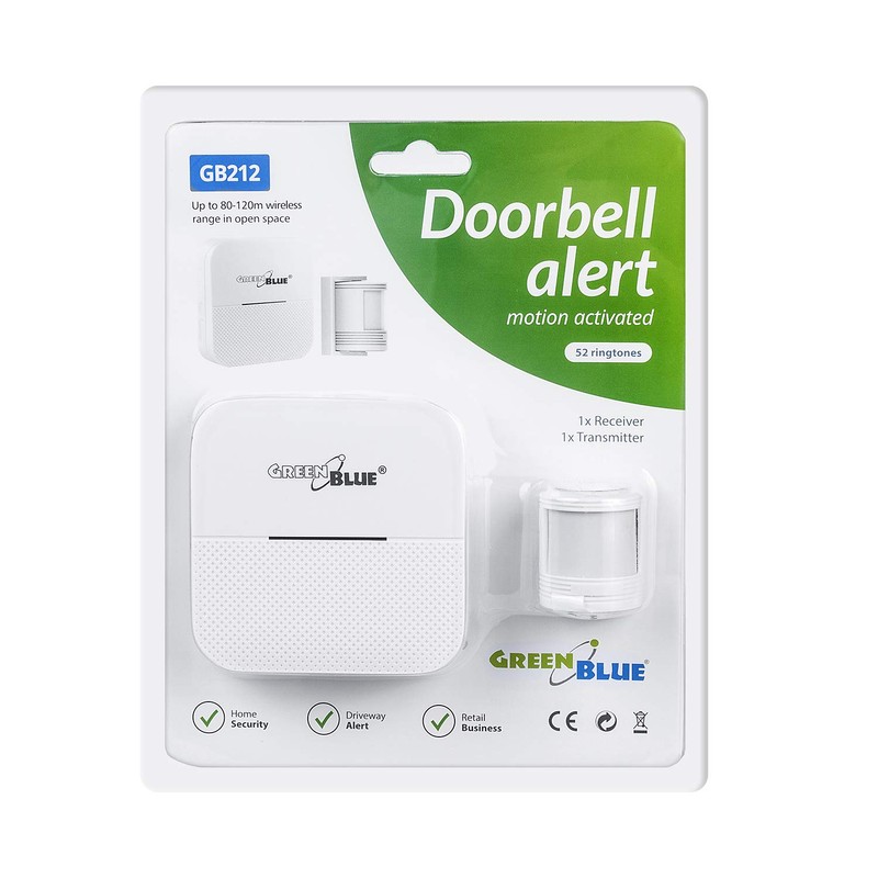 Green Blue GB212 Wireless Bell with PIR Motion Sensor Continuity