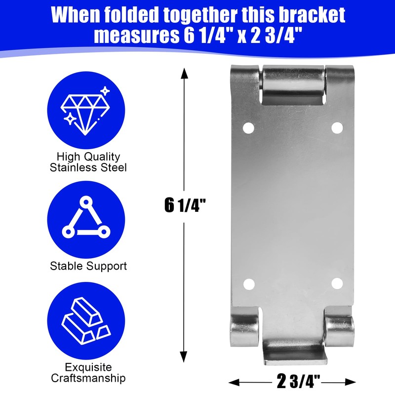 1 Pair Low Headroom Garage Door Top Brackets/Hinges Works with