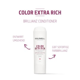 Goldwell Dualsenses Color Extra Rich Brilliance Conditioner for Strong to Unruly Hair, 200 ml