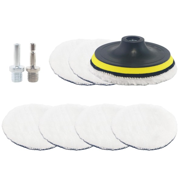 GIVIHGETI Polieraufsatz Set für Winkelschleifer, 125mm, 6 Stück Wolle Polierscheibe