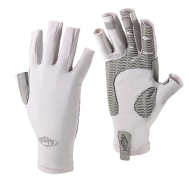 Palmyth UV Protection Fishing Fingerless Gloves UPF50+ Sun Gloves Men Women for Kayaking, Hiking, Paddling, Driving, Canoeing, Rowing (Light Gray, Medium)