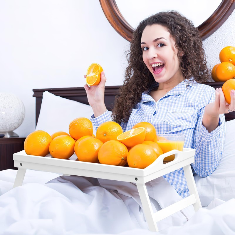 Mxbamhyc 2 Pack Bed Tray Table Breakfast Trays Serving Tray