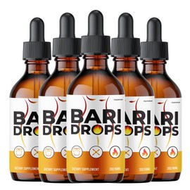 Bari Drops Liquid Supplement, All Natural Max Strength Formula  (5 Pack)