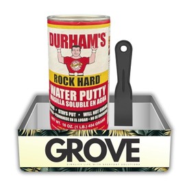 Durham's Rock Hard Water Putty 16 oz Bundle with Putty Knife – Repair and Mold Wood, Plaster, and Drywall, Non-Shrinking, Sandable and Paintable Filler – Gift Set (2 Items)