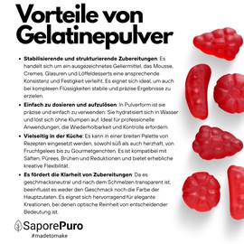 SaporePuro Food Grade Gelatin Powder 50g - Gelling Agent of Animal Origin - 220 Bloom