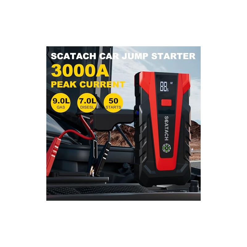 Scatach 3000A Car Battery Jump Starter,12V Jump Starter Battery Pack