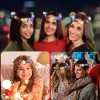 10pz Diadema Corona Flores Luz Led Fiesta Festival