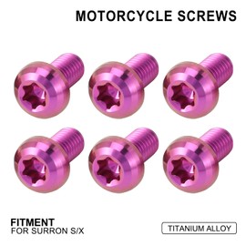 Funparts 6pcs Front Fork Cover Guard Bolts Screws Titanium Alloy Kit for Surron Sur Ron Light Bee X/S Electric Bike