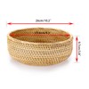 IGNPION Round Rattan Woven Fruit Basket Bread Serving Baskets Snack