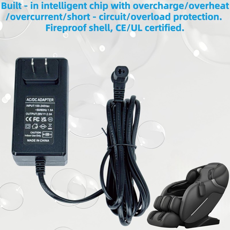 29V 2A AC/DC Power Supply for Recliner,Universal 2-Pin Switching Power