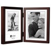 Malden International Designs Dark Walnut Concept Wood Picture Frame, Double