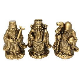 Betterdecor Feng Shui  Fuk LuK Sau/Fu Lu Shou Three Chinese Gods Sets Home Office Statue Dec