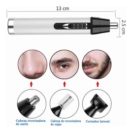 Cortapelos de Nariz, 4 en 1 Recortador de Nariz Eléctrico USB Recargable, Recortador de Vello Nariz/Orejas/Barba/Ceja, Juego del Recortadora Indoloro y Impermeable para Hombres y Mujeres