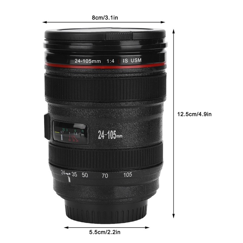 Simulation Camera Lens Cup Portable Travel Coffee Cup Water Tea