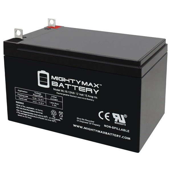 Mighty Max Battery ML15-12NB 12V 15AH Replacement Battery Compatible with