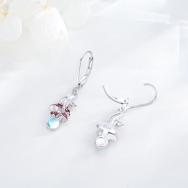 Mushroom Earrings 925 Sterling Silver Frog Earrings Moonstone Jewellery Mothers Day Gifts for Mom Women Girls