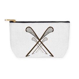 CafePress Traditional Lacrosse Sticks 8.5" x 4.5" Zipper Cosmetic Pouch