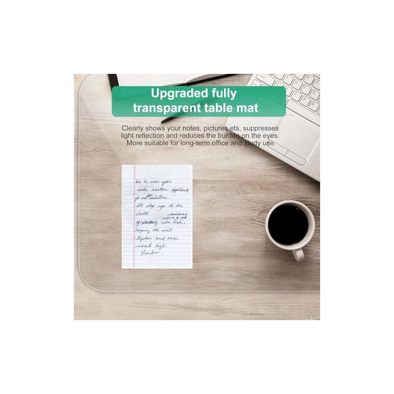 NATRKE Tapete de escritorio transparente grande de 39.4"x15.7", protector de