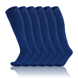 QBK 2T/3T/4T/5T Toddler To Youth Baseball/Softball Socks - Soccer T-Ball Team Sport Socks For Kids Boys And Girls(3 Pairs)(Royal Blue 2-4T)