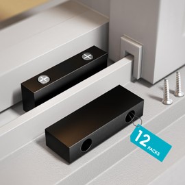I-EASYDWW 12 Pack Window Locks, Sliding Window Locks for Vertical & Horizontal Windows, Security Window Stopper for Home Bedroom Office, Double Screw Mounting (25mm Height, Black)