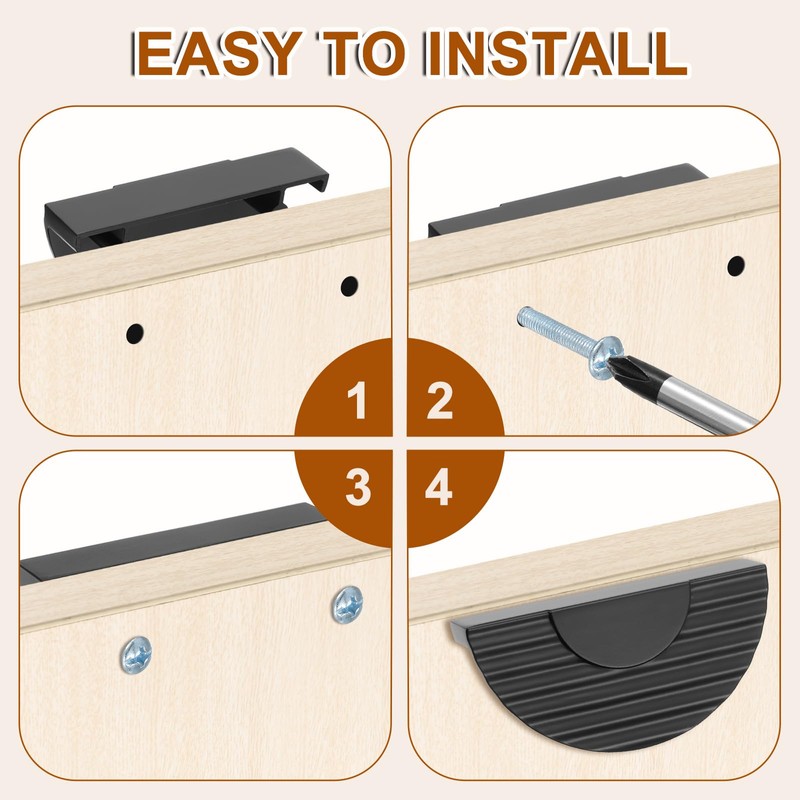 sourcing map 2 Pack Half Moon Cabinet Pull, 2.52" Hole