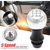 Gear Knob 5 Speed Gear Shift Knob Universal (White) (Silver)