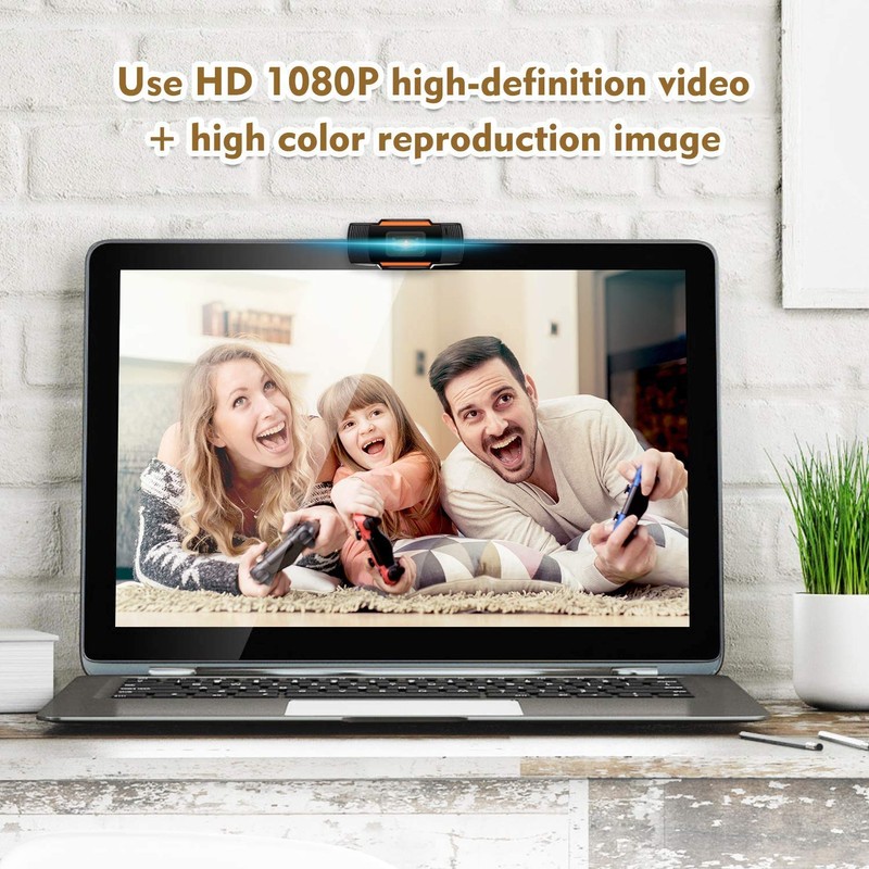 Peak Trading Full HD Webcam 1080P, Webcam with Microphone for