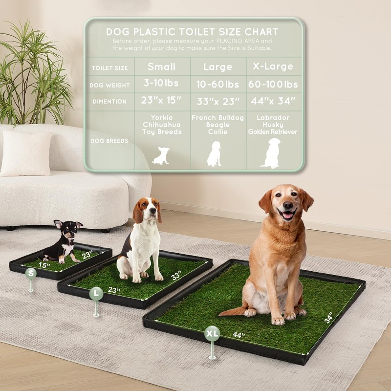 HQ4US 4LEGS Dog Grass Pad with Foldable Dog Litter Box,