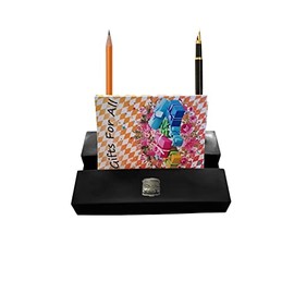 J7 Van ref177 BLACK desk office tidy stores business cards pens pencil holder paper weight