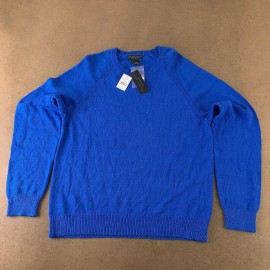 Bloomingdale's Bloomingdales Men's Store Size XL Lake Blue Cotton Knit Pullover Sweater NWT