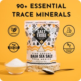 Salt Tribe™ | Baja Sea Salt | Fine Ground | Mineral Rich | 90+ Trace Minerals | Hydration Support | Sal Organica | Low Sodium | Organic & Unrefined | 15 oz | Single Origin Mexico | 425+ Servings