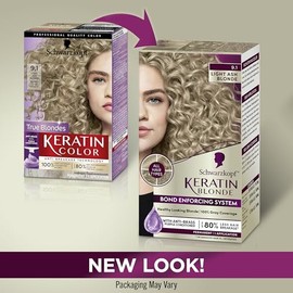 Schwarzkopf Schwarzkopf Keratin Color Permanent Hair Color Cream, 9.1 Light Ash Blonde, 1 Kit