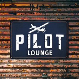 Airplane Decor Vintage Airplane Metal Tin Sign Pilot Lounge Sign Aviation Themed Wall Art For Pilots And Airplane Lovers Vintage Airplane Decor For Boys Room 8 X 12 Inch
