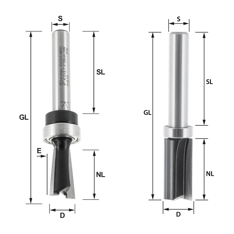 ENT 09043 2-Piece Milling Cutter Set for Metric ENT Milling