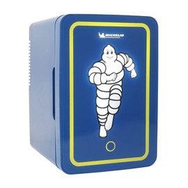 MICHELIN Mini Fridge - Refrigerator for Bedroom Office, Portable Table Top Beverage Cooler, 12V 110V Refrigerador For Drinks, Soda, Wines, Use In Car, Dorm, Outdoor, Patio, 8 Can