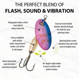 Panther Martin PMHD_6_PBH Deluxe Holographic Fishing Spinner Fishing Lure - Purple/Blue Holographic - 6 (1/4 oz)