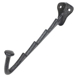 Dulton Iron Parts Cross Rack Hook, Antique Black, Height 6.3 x Width 1.6 x Depth 6.9 inches (160 x 40 x 175 mm), CLOTH RACK HOOK A.BLK S355-108ABK