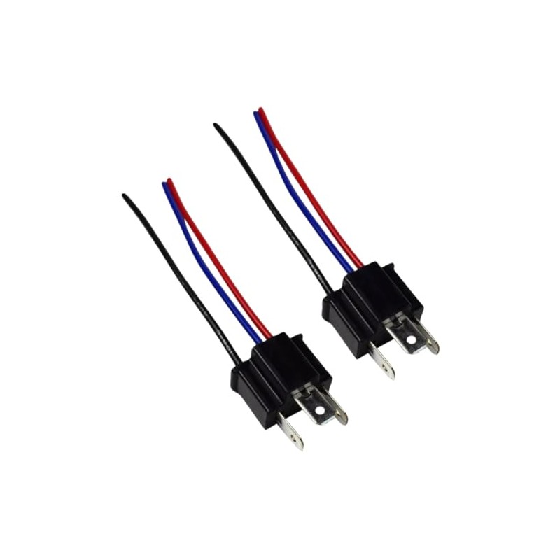 2x Headlight 9003 H4 3 Pin Male Connector Plug Wire
