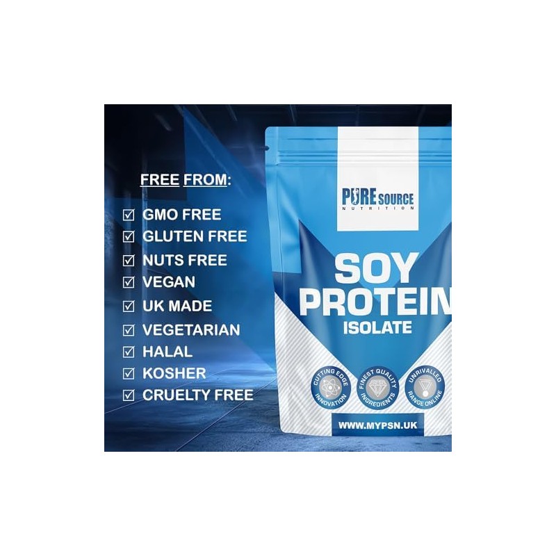 Pure Source Nutrition Soy Protein Isolate Powder (90% Protein) 250g