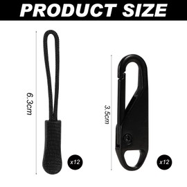 Arcjunys Zip for Zip, Removable Zipper, Metal Zipper, Zipper, Zipper, Pull Zip Pendant for Jackets, Backpacks, Jackets, Suitcases, Pack of 24