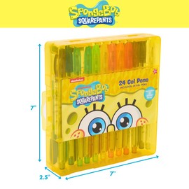 Innovative Designs Nickelodeon SpongeBob SquarePants Gel Pen Set for Kids, 24 Pack with Glitter Gel Pens, Cute Pens for Boys and Girls