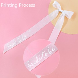 Foyte Bride To Be Bow Clip White Bow Hairpiece Bachelorette Bowknot Hair Clips for Women and Brides Engagement Accessories