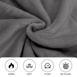 Wearable Blanket Hoodie Kids, Flannel Thickened Long Sleeves Hoodie Blanket, Cozy Kids Blanket Hoodie with Pocket (Gray)