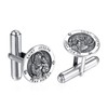 St Joseph Cufflinks for Men Sterling Silver Saint Joseph Medal