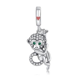 Wedanor Charm Family Heart Animal Charm Pendant 925 Sterling Silver Charm Bead Pendant for European Bracelets and Necklaces, Silver