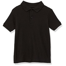 Nautica Boys' Big School Uniform Short Sleeve Pique Polo, Black, 14-16