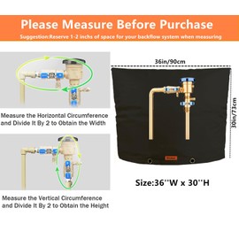 Wsobue Insulated Pouch - Outdoor Pipe Insulation, Winter Well Head Cover, Sprinkler Valve Cover (Black, 36''W*30''H)