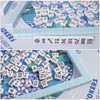 TIASUSAN Blue Mahjong Learning Mat (33” x 33”) with Black