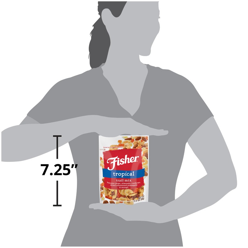 Fisher Snack Tropical Trail Mix, 3.5 oz (Pack of 6),