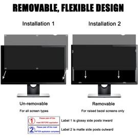 TYLGDSGS [2-Pack 24.5" Privacy Screen for Computer Monitor, Removable Anti Blue Light Anti Glare Monitor Privacy Filter Shield. 16:9 Widescreen Monitor. Size is(543 * 302 mm)